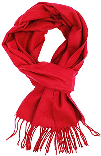 Rotfuchs Schal Herrenschal Damenschal Winterschal Unisex einfarbig weich und anschmiegsam ((L X B) 180 x 28, rot)