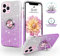 SouliGo for iPhone 11 Pro Case Glitter Bling Sparkle Trendy Girls Women Cover 360° Ring Holder Kickstand Magnetic Car Mount Protective Phone Case for iPhone 11 Pro 5.8“, Gradient Purple