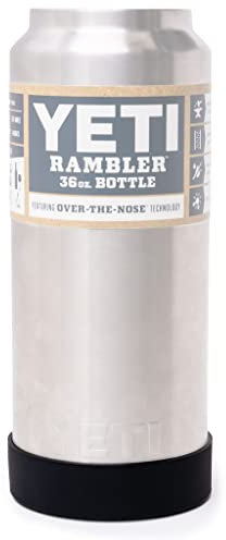 Silicone Boot Sleeve Low Profile for Yeti Rambler Bottles and Cups (Black, 36oz Heavy Duty)