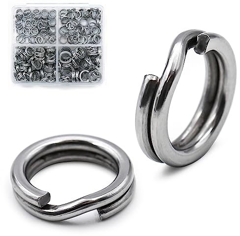 FishTrip Split Rings Fishing 200Pcs Stainless Steel heavy duty Split Ring Pliers Saltwater treble hooks Terminal Tackle Connector
