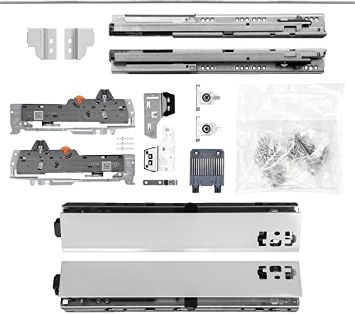 BLUM Schubladenschienen TANDEM SET; Zargenhöhe 68mm, mit TIP-ON BLUMOTION Einheit, 30kg, NL550mm, grau, bis max. KB1400mm