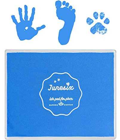Stempelkissen Mit Baby-Fußabdruck, 12,7 x 10,2 cm Waschbar Ungiftig, Blau