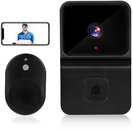 Luckits Video Doorbell Wireless, Home Smart Video Doorbell Home Detection Door Bell Two-Way Audio Doorbell Camera Intercom HD Night Vision WiFi Wireless Doorbell for iOS & Android Phone