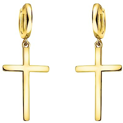 SOFIA MILANI - Damen Ohrringe 925 Silber - vergoldet/golden - Kreuz Ohrhänger - E2055