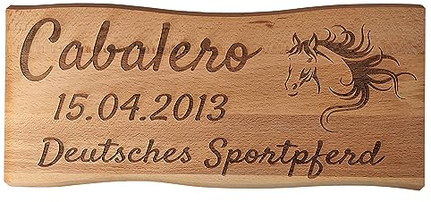 Pferdeboxenschild Boxenschild Stallschild Pferd Pony Massiv Buche verschiedene Größen Rustikal