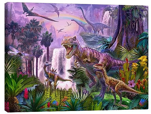 Posterlounge Dinos im Urwald Leinwandbild von Jan Patrik Krasny 40 x 30 cm Wandbilder Wanddeko