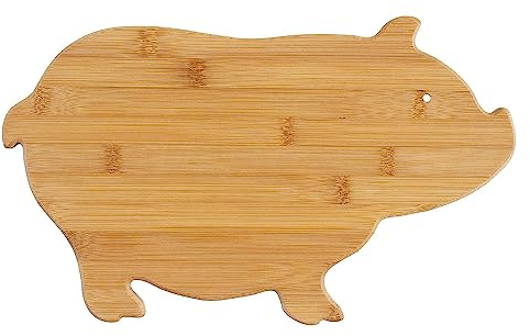 Voragrl Planche à découper en bambou en forme de cochon de bambou Planche à découper en bambou Planche à découper en forme de cochon de dessin animé pour enfants