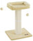 Feandrea Árbol rascador para gatos con plataforma de 40 x 30 cm de felpa, tronco rascador, 71 cm de alto, columna rascador con sisal trenzado, base de 45 x 40 cm, con pelota de peluche, beige
