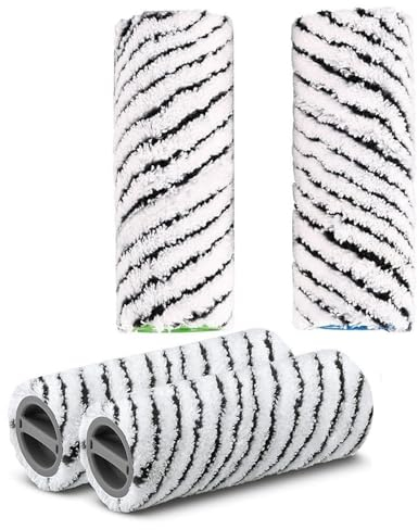 REIPOL 4 Stück/Set Steinwalze grau Set for robusten Hartbodenreiniger, for Kärcher FC7 FC7 for Premium FC5 FC 5 for Premium 2.055-021.0