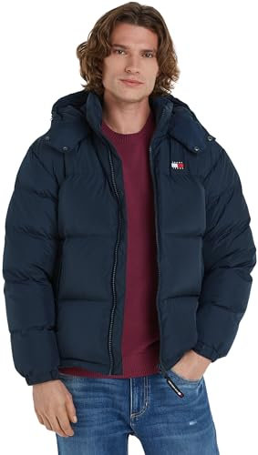 Tommy Jeans Herren Pufferjacke mit Kapuze, Blau (Dark Night Navy), L
