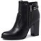 QUEEN HELENA Tronchetti Traforati Stivaletti con Tacco con Zip Laterale Casual Donna X30-112 (Nero, Sistema Taglie Calzature EU, Adulto, Donna, Numero, Media, 39)