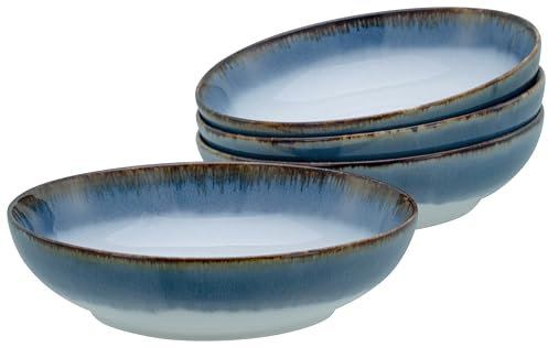 CreaTable, 21688, Serie Cascade, 4-teiliges Geschirrset, Poke Bowl Set aus Steinzeug, spülmaschinen- und mikrowellengeeignet, Qualitätsproduktion