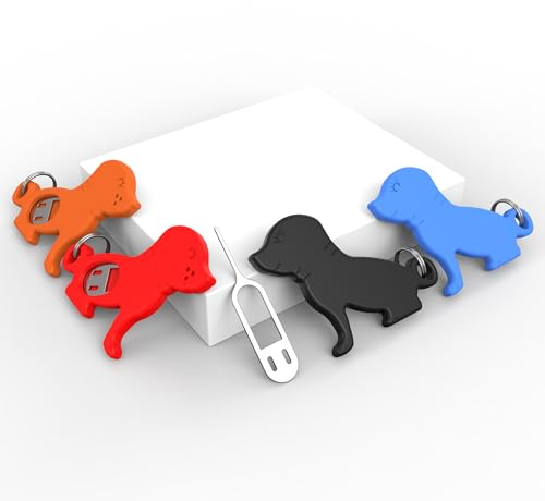 SIM-Karten-Entfernungswerkzeug, SIM-Kartenfach, Auswurfwerkzeug, Nadelöffner, Auswerfer, geeignet für alle iPhone, iPad, Samsung und andere Smartphones, mit abnehmbarem Schlüsselanhänger (4 Hunde), 4