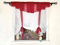 Devola Kleinfenster Raffrollo Kuvert Gardinen Voile Raffgardinen Bändchenrollo mit Stangendurchzug Küchenvorhang Transparent Modern Fertiggardinen Wohnzimmer HxB 140x100cm Rot 1 Stück