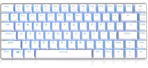 Lancoon Gaming Tastatur mit Kabellose 2 Anschlussmöglichkeiten 82 Tasten Backlit Abgehängte Tastenkappen Ergonomisches Design für Laptop PC Büro Arbeiten Gamer (Weiß)