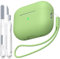 MHYALUDO Custodia per AirPods Pro di seconda generazione, Custodia per AirPods Pro in morbido silicone anticaduta e antiurto Skin Touch con portachiavi e kit di pulizia,Avocado