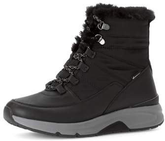 Gabor Damen Combat Boots, Frauen Stiefeletten,schnürstiefel,Winterstiefel,Winterschuhe,gefüttert,Stiefel,Bootee,schwarz (Warmf.),40 EU / 6.5 UK