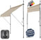 DELUKE® Klemmmarkise 200cm breit - mit Handkurbel | Balkonmarkise ohne Bohren, Sonnenschutz UV-beständig, Sonnenmarkise höhenverstellbar, Markise mit Gestell | 200x120x200-300cm Beige