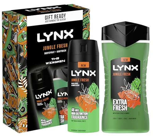 Lynx Jungle Fresh The Sidekick Duo Gift Set with Body Wash & Body Spray Deodorant
