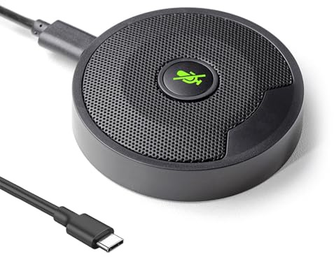 DricRoda USB Microphone, Microphone for PC, Computer Microphone, Omnidirectional Microphones, Boundary Mic for Conference, Laptop, Teams, Zoom, Plug-and-Play, USB-C to USB-C Cable