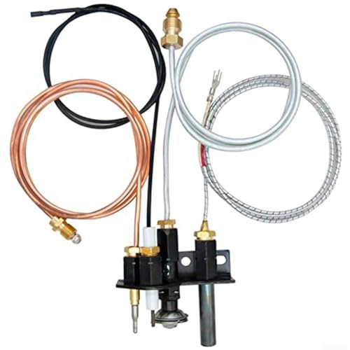 Conjunto piloto de gas natural 69L17, conjunto piloto de gas natural para chimenea, termopar, cable de encendedor, juego de termopila para chimenea de gas natural Lennox Serefina de ventilación