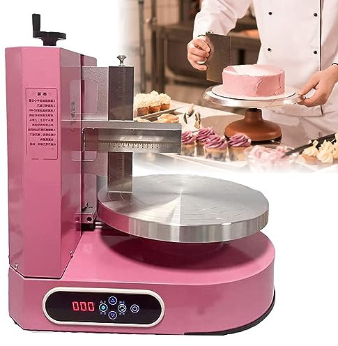 Plato giratorio automático para pasteles y esparcidor de crema de mantequilla: para pasteles de 4 a 12 pulgadas, perfecto para aplicar glaseado, crema y mermelada,Pink