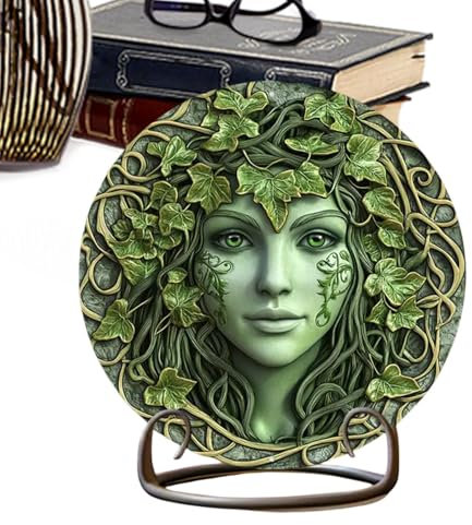 Grüne Baum Dame Göttin – Retro Reben Tischdekoration, mythische Fantasie-Skulptur, Dekoration, Innen- und Außenbereich, Dekoration für Terrasse, Garten, Hof