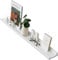 Gieanoo Étagère murale, blanche, 80 cm, en chêne massif, étagère flottante, pour cadres photo et décorations, pour chambre à coucher, cuisine, bureau