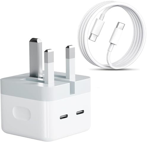For Google Pixel 9A /9/9 Pro /9 Pro XL Charger, 35W Super Fast Charger Plug, Foldable Dual USB C Plug Wall Charger Power Adapter For Pixel 9A/9/9 Pro/9 Pro XL (Charger And Cable)
