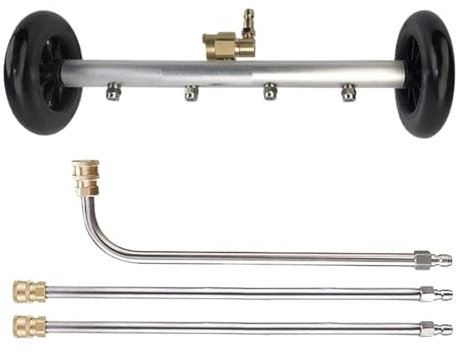 Itoolmax 2-in-1-Hochdruck-Unterbodenreiniger und Wasserbesenaufsatz, 4000 Psi, 16 Zoll, universelles Unterbodenwaschwerkzeug mit 3 ExWands für elektrische Hochdruckreiniger, Autochassis, Auffahrten