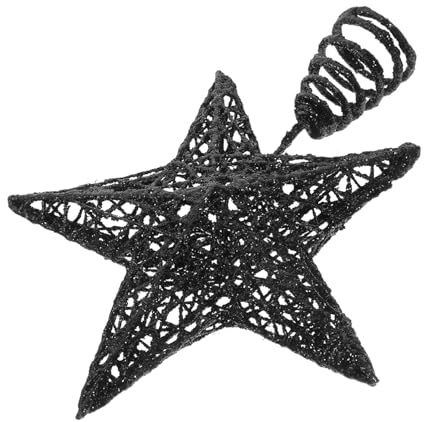 TOPPERFUN Schwarze Eisen Weihnachtsbaumspitze Stern Elegante Tannenbaumdeko Festliche Baumspitze Für Weihnachten Für Zuhause Geschäfte Hotels Auffälliger Weihnachtsbaumschmuck