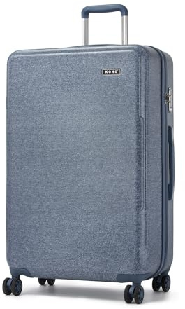 KONO Koffer Groß Hartschalen Leicht ABS+PC Reisekoffer Groß mit 4 Rollen und TSA Schloss 75×48×29cm, 92L, Denim-blau