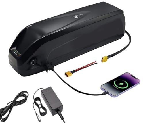 HJGHY 36v 24ah, 48 V 20 Ah 13 Ah 15 Ah 24,5 Ah Ebike-Lithiumbatterie Unterrohrbatterie 36 V 24 V 10 Ah 13 Ah 15 Ah 17 Ah Elektrofahrrad-Lithiumbatterie für Mountainbike-Motor mit Ladegerät