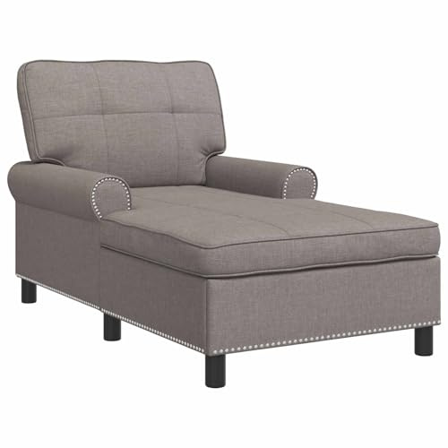 vidaXL Lounge-Liege mit Kissen Taupe 91 x 157 x 91 cm Stoff, Wohnzimmer, Rechteckiges Design, Zeitgenössischer Stil, Dekorative Einlagen, Langlebige Materialien, für Moderne Räume