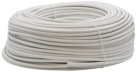 25 metri, Cavo elettrico H05VV-F H05VVF sezione 3x1,5 mm mmq 3G1.5, bianco, 3 conduttori, 220V 230V CPR, uso interno, tripolare, alimentazione, prolunghe, elettrodomestici, ambienti umidi