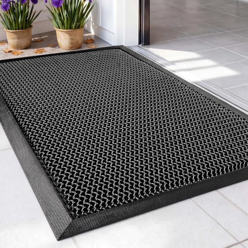 AOOTE Fußmatte außen,43x76cm Extrem rutschfeste Schmutzfangmatte,wetterfeste,wasserdichte,Schmutzfangmatte für Innen & Außenbereich Haustür, Flur, Eingang, Küche, Schlafzimmer