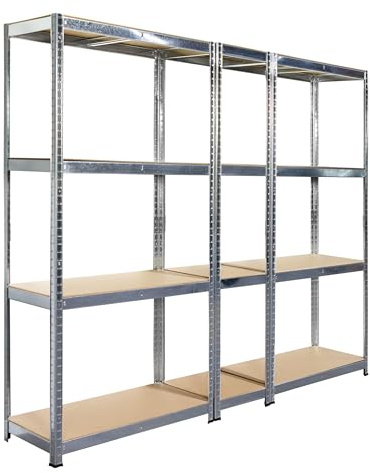 SCHULTE Regalwelt Flex ca. 180 x 220 (90/40/90) x 40 cm (HxBxT) | Schwerlastregal mit 12 Ebenen, verzinkt