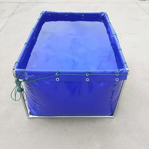Étang à Poissons Pliant étanche en PVC, 1 pièce, avec Valve de vidange, Piscine extérieure multifonctionnelle for la Pisciculture et Le Stockage(3x2x0.8m)