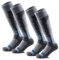 WEIERYA Calze Sci Uomo in Lana Merino - Calze da Sci per Uomo e Donna,Termiche, Antiscivolo, Ideali per Sci, Snowboard e Inverno,2 Paia,Grigio,37-40