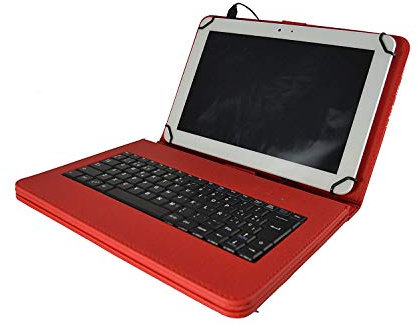 Theoutlettablet® Étui Rouge avec Clavier Amovible en Espagnol (Lettre Ñ) pour Tablette Lenovo Tab P10 10,1