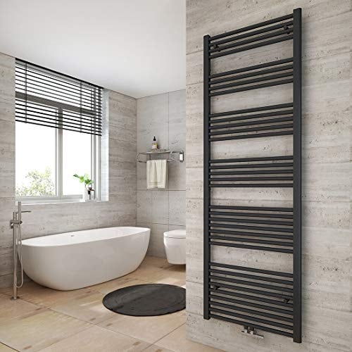 Heilmetz Anthrazit BadHeizkörper 60 x 180 cm Handtuchtrockner Bad-Heizkörper Handtuchheizkörper Mittelanschluss Heizung 860 Watt Leistung Handtuchwärmer