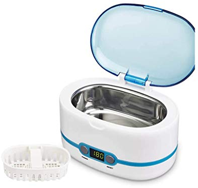 WYKDL Commercial Ultrasonic Cleaner Jewelry Ultrasonic Denture Watches Eyeglass Cleaner Digital Heater Timer Control 50W Ultrasonic Cleaner Transparent Cover Digital Timer Braces Jewelry