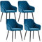 JYMTOM Esszimmerstühle 4er Set Küchenstühle Polsterstühle modernes Design Stühle mit Armlehne, Sitzfläche aus Samt, Gestell aus Metall, für Wohnzimmer, Schlafzimmer und Küche(4,Teal)