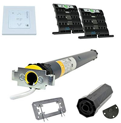 smarotech® Nachrüstset zum Modernisieren von Gurt/Kurbel: smarotech® Montageset SW40 (für 40mm 8-kant-Wellen) inkl. Rollladenmotor Oximo 40 io 4/16 (bis 1,7m²) und Smoove origin io pure