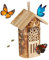 Relaxdays Insektenhotel, Nisthilfe Wildbienen & Schmetterlinge, hängend o. stehend, Garten, HBT: 20 x 13,5 x 10cm, Natur