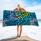 Surwin Strandhandtuch Mikrofaser, Leopard Drucken Strandtuch Sommer Strandtücher Schnelltrocknend Sand Proof Saugfähig Handtücher Handtuch für Reise Strand Schwimmen Sport (Blau,80x160cm)
