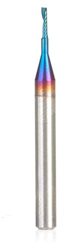 Amana Tool 51390-K Solid Carbide Spiral CNC Router Bit O-Flute Up-Cut for Plastic Cutting 1mm Dia x 4mm x 3mm Shank, Spektra Extreme Tool Life Coated