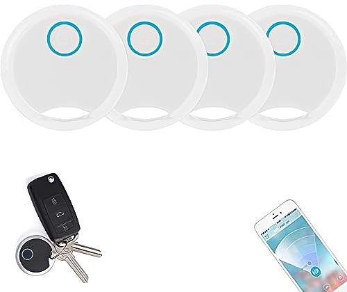 TOTMOX 4X Smart Tracker Bluetooth Schlüsselfinder, Schlüsselsuchgerät mit APP-Steuerung, bis zu 66 Fuß kompatibel mit iOS und Android für Schlüssel, Haustiere, Telefon, Geldbörse, Weiß