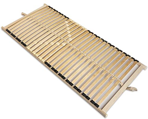 WOODRAM Lattentost Profi-Frame HIGH 90x200cm für Bett I Hochwertiger Bettgestell 28 Gebogene Birken I Lattenroste Holzlatten Klappbar Bestimmt für Feder- sowie Schaummatratzen. (90x200)
