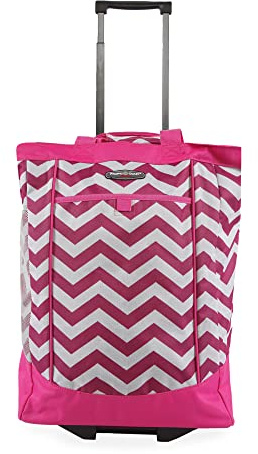 Pacific Coast Signature Große Einkaufstasche mit Rollen, Chevron Fuchsia, Large, Große Einkaufstasche mit Rollen